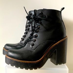 Aldo platform heel combat boots